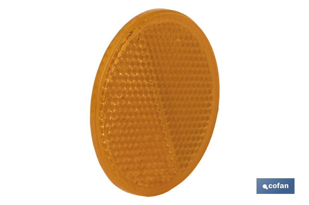 CATADIÓPTRICO REDONDO ÁMBAR Ø 55 MM ADHESIVO (PACK: 1 UDS)