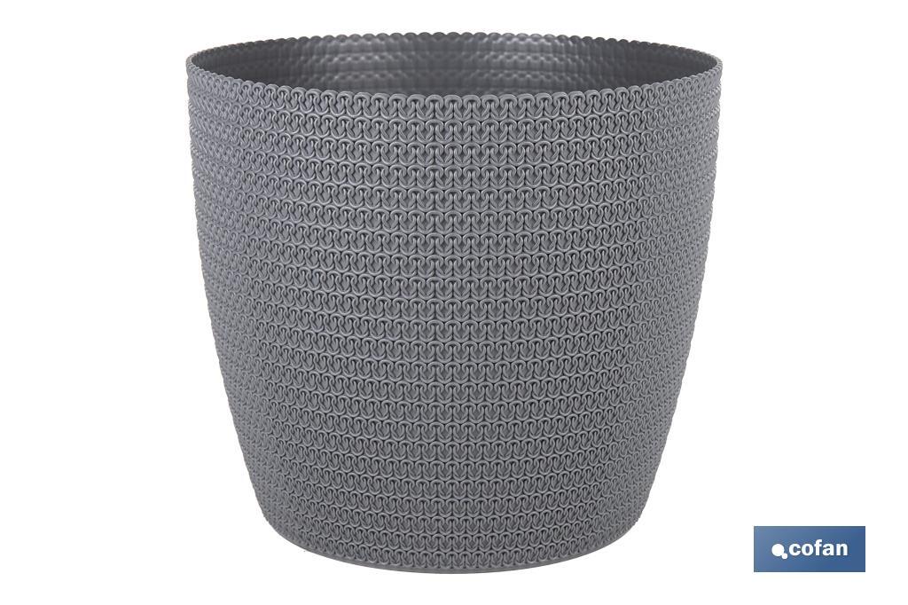 MACETA O MACETERO TRENZADA COLOR GRIS OSCURO PP Ø 215 X 185 MM 5,2 L (PACK: 5 UDS)