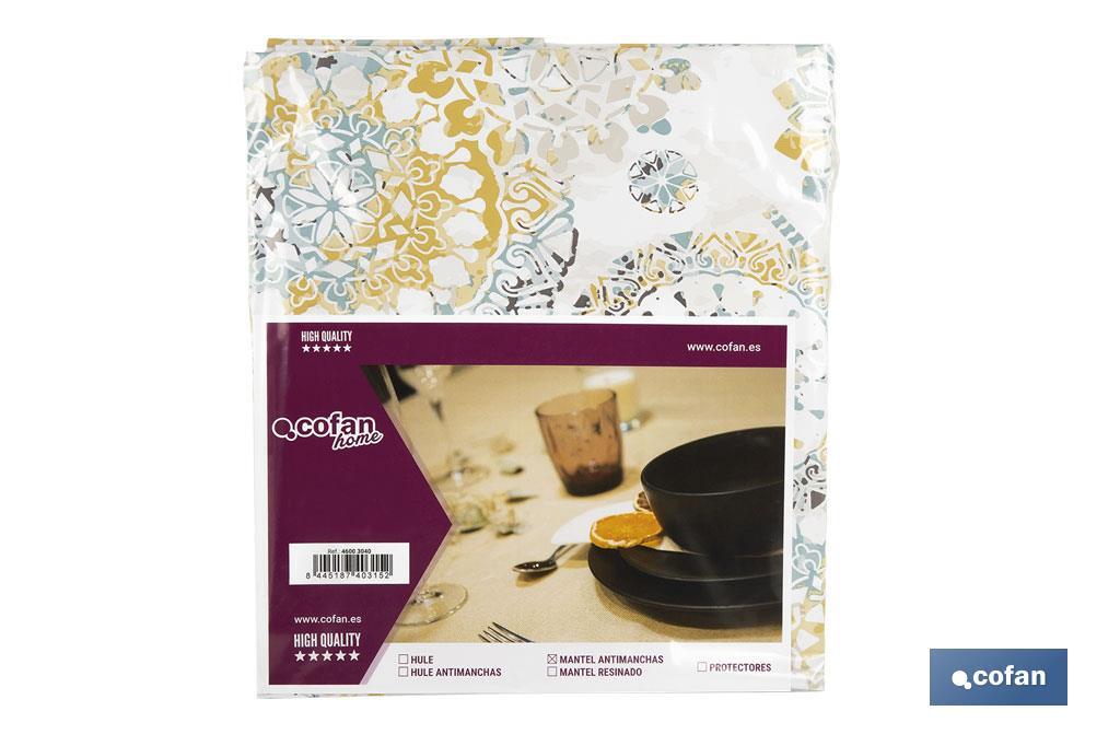 MANTEL ANTIMANCHAS MOSAICO CALIDO 1,40 X 1,40 (PACK: 1 UDS)